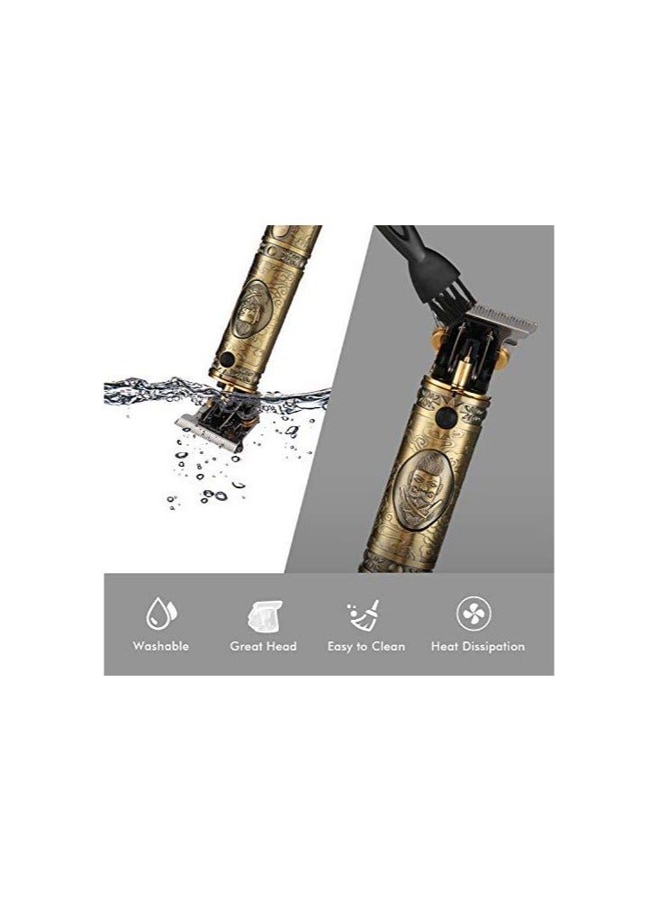 ELTRAZONE Upgraded Hair Trimmer Beard Clippers for Men Professional USB Electric Hair Clippers for Hair Cutting T Blade Gold Trimmer LED Display - Image 4