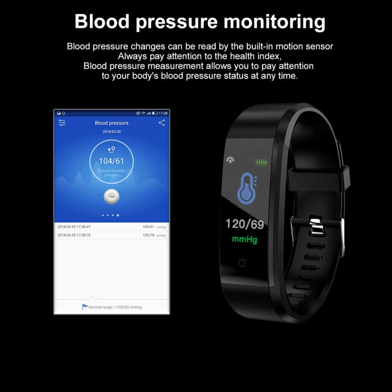 Fitness Tracker 0.96Inch TFT Screen Easy To See Smart Bracelet - Classical Dial Design Heart Rate Monitor for Outdoor Sports & Daily Use - Image 4