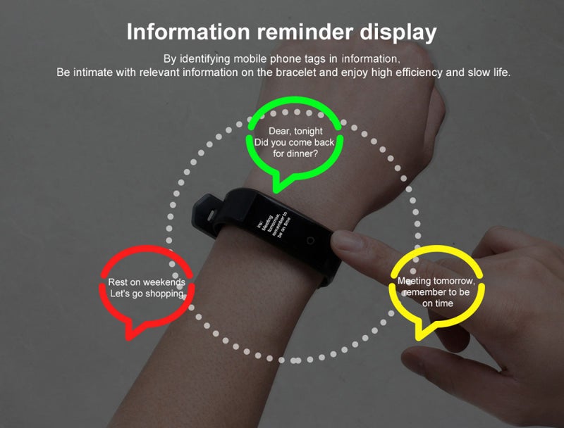 Fitness Tracker 0.96Inch TFT Screen Easy To See Smart Bracelet - Classical Dial Design Heart Rate Monitor for Outdoor Sports & Daily Use - Image 2