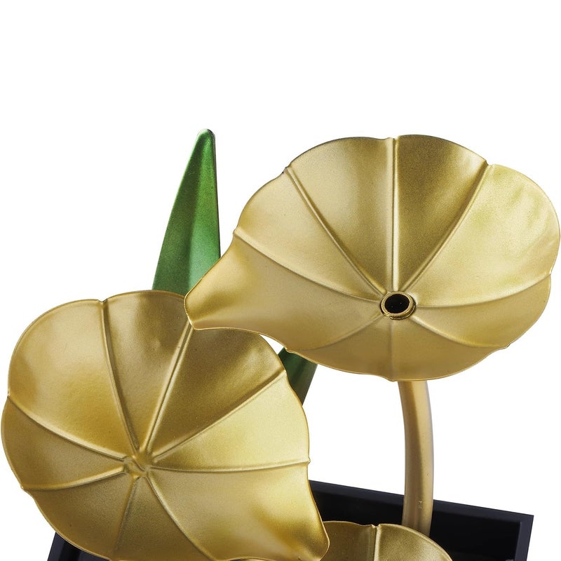 SARNESHWERAM 3Tier Metal Tabletop Water Fountain for Home Decor Living Room Indoor Waterfall Desktop Leaf Fountains for Office Table Relaxation Fountain with Natural Stones1pcs - Image 4
