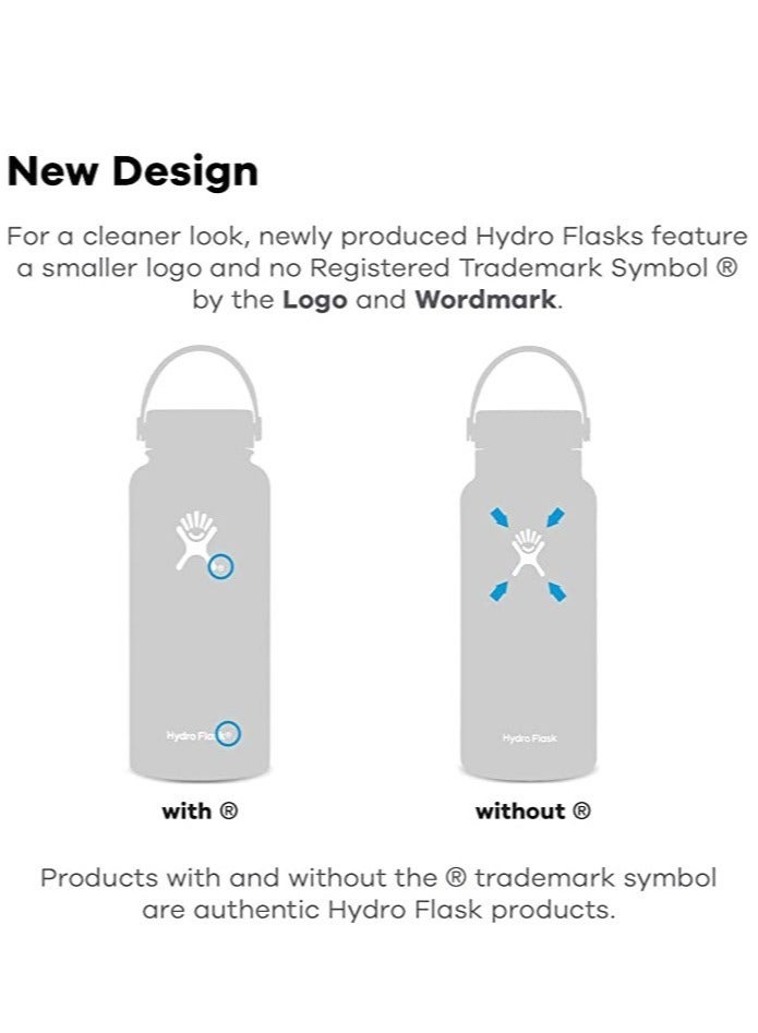 هايدرو فلاسك زجاجة مياه قابلة لإعادة الاستخدام من الفولاذ المقاوم للصدأ ذات فتحة واسعة مع غطاء مرن - معزولة بالفراغ، آمنة للاستخدام في غسالة الأطباق، وغير سامة - Image 3
