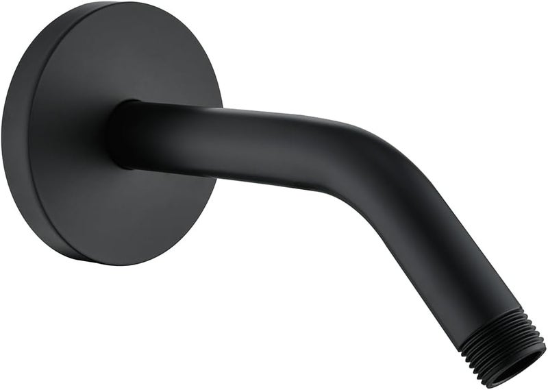 Random Shower Arm with Flange,Black 6 Inches Wall Mount Angle Shower Head Extension Arm For Fixed Shower Head,Matte Black.RD91018-6MB - Image 1