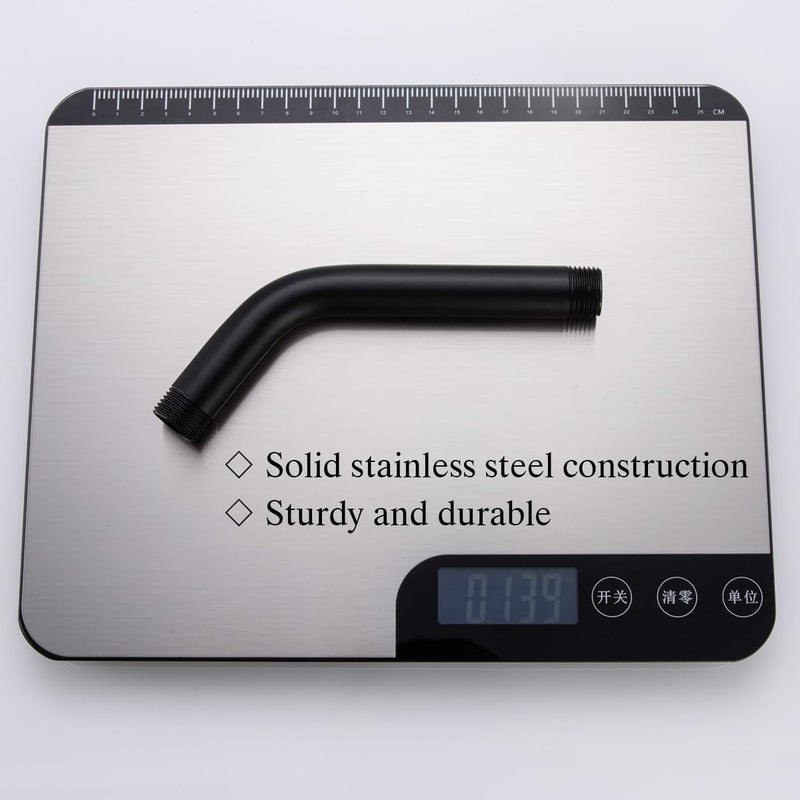 Random Shower Arm with Flange,Black 6 Inches Wall Mount Angle Shower Head Extension Arm For Fixed Shower Head,Matte Black.RD91018-6MB - Image 5