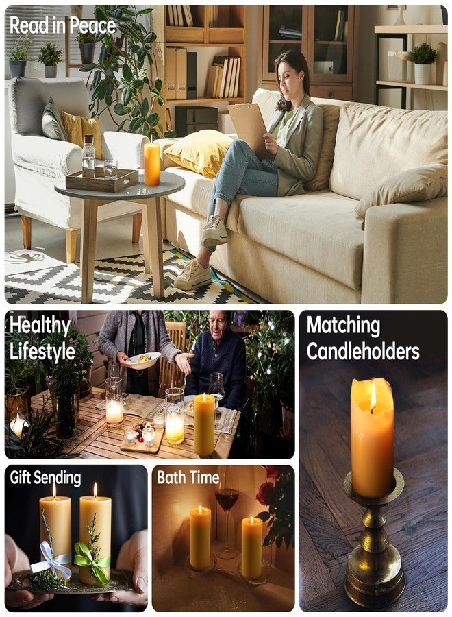 MOSROAD Natural Beeswax Candles 3 Packs, 105 Hours Burn Time Total, 100% Pure Beeswax Pillar Candles for Emergency Prayer Home Decor, Bees Wax Candle for Relax, Smokeless & Dripless [2x4 inch] - Image 4