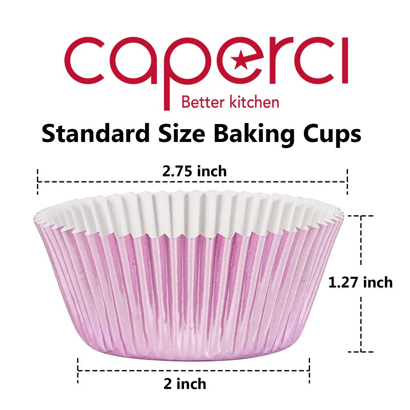 Caperci Orchid Purple Foil Cupcake Liners Standard Muffin Wrappers Greaseproof Baking Cups, 150-Pack - Image 2