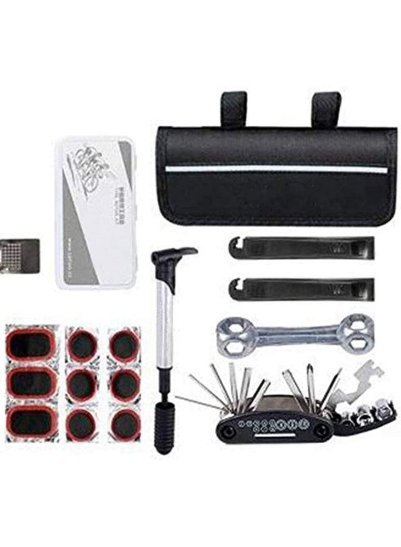 Sahoo Bicycle Bike Cycling Repair Tools Cycle Maintenance Kit Set with Pouch Pump  - Image 1