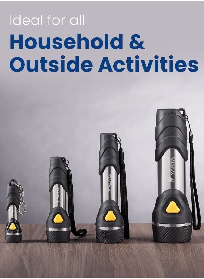 فلاش د flashlight Varta Day Light متعدد LED F20 مع عناصر مطاطية، تركيز دقيق، و LED عالي القوة لمغامرات الهواء الطلق