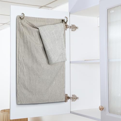 Ribbonlic Reusable Rag Cloth & Dish Towel Holder Natural Cotton Vintage Bag for Kitchen, Laundry Room, Bathroom Storage(Vertical Stripes) - Image 5