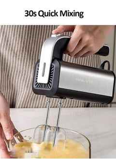 sokany 5 Speed Hand Mixer,800W Electric Whisk,Professional Handheld Mixer for Baking,Egg Beater,Includes Stainless Steel Beaters and Dough Hooks, CX-6651  - Image 3
