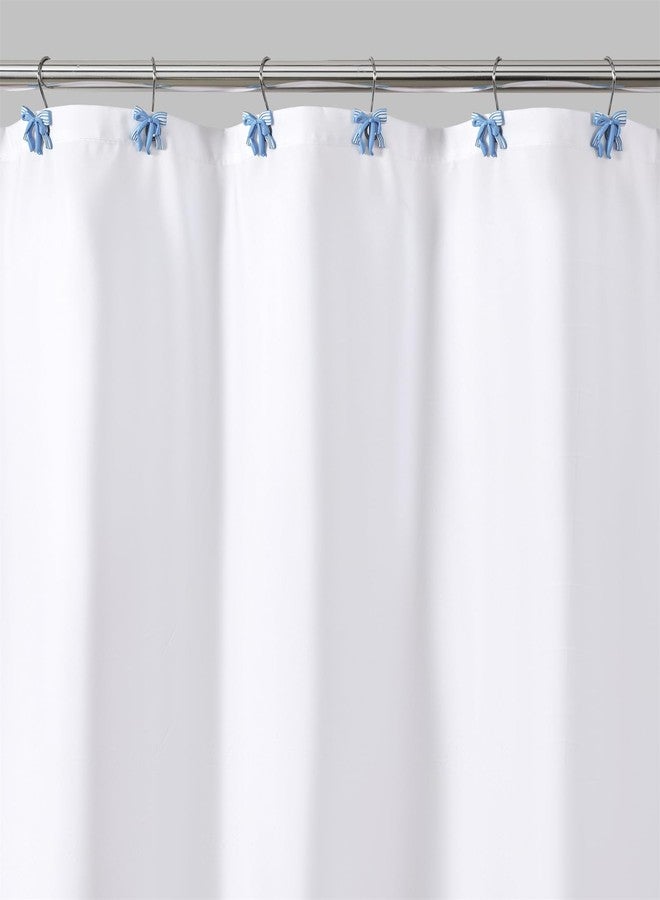 Aldopein 12PCS Cute Bow Decorative Shower Curtain Hooks for Coastal Chic Grils Kids Shower Curtains Hooks Metal Rustproof Boho Turquoise Blue Trendy Shower Curtain Rings Bathroom Decoration - Image 2