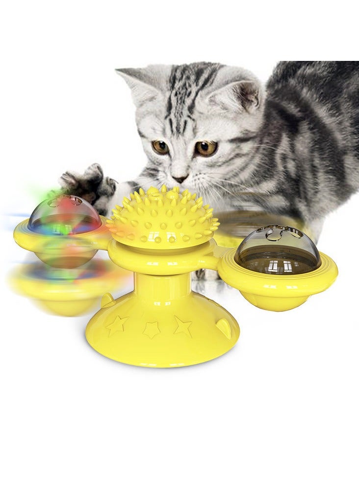 Cat Windmill Toy Rotating Sratching Spring Human Cat toy Cat Turntable Toy - Image 2