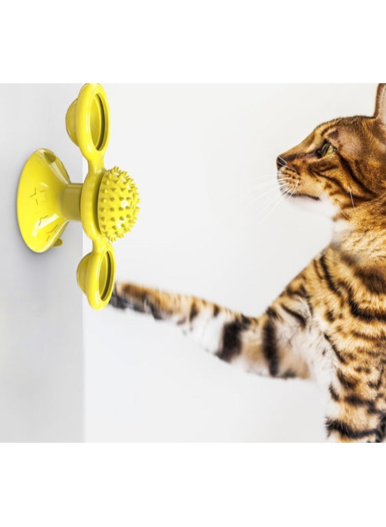 Cat Windmill Toy Rotating Sratching Spring Human Cat toy Cat Turntable Toy - Image 3