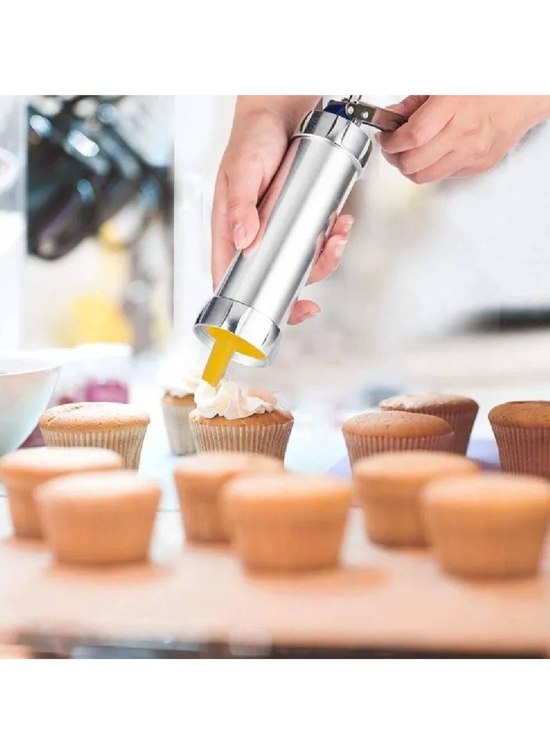 NAFO Cake Cookie Press Kits Stainless Steel Biscuit Press Cookie Gun Set Cake Decor Tools Set Silver  - Image 3