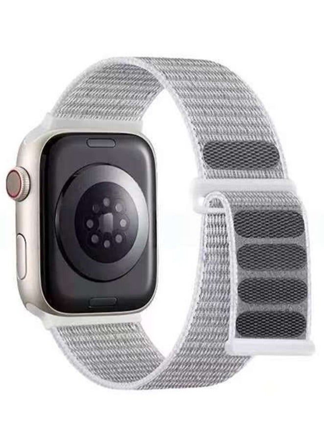 HL-Tech Breathable Nylon Loop Sport Band for Apple Watch 42mm/44mm/45mm/46mm/49mm – Adjustable Lightweight Strap Compatible with iWatch Ultra 2, SE, Series 10/9/8/7, Sweatproof Replacement Band for Men & Women (Rock Gray) - Image 2