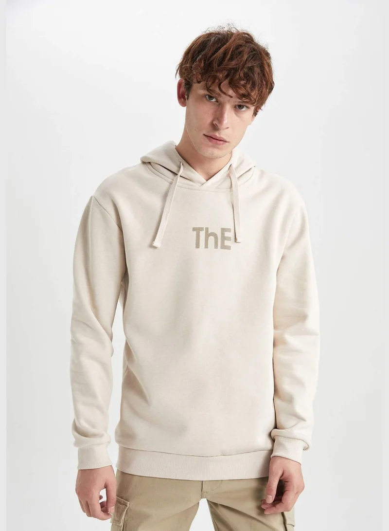 ديفاكتو Man Hooded Long Sleeve Knitted Sweatshirt