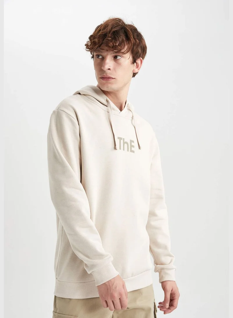 ديفاكتو Man Hooded Long Sleeve Knitted Sweatshirt