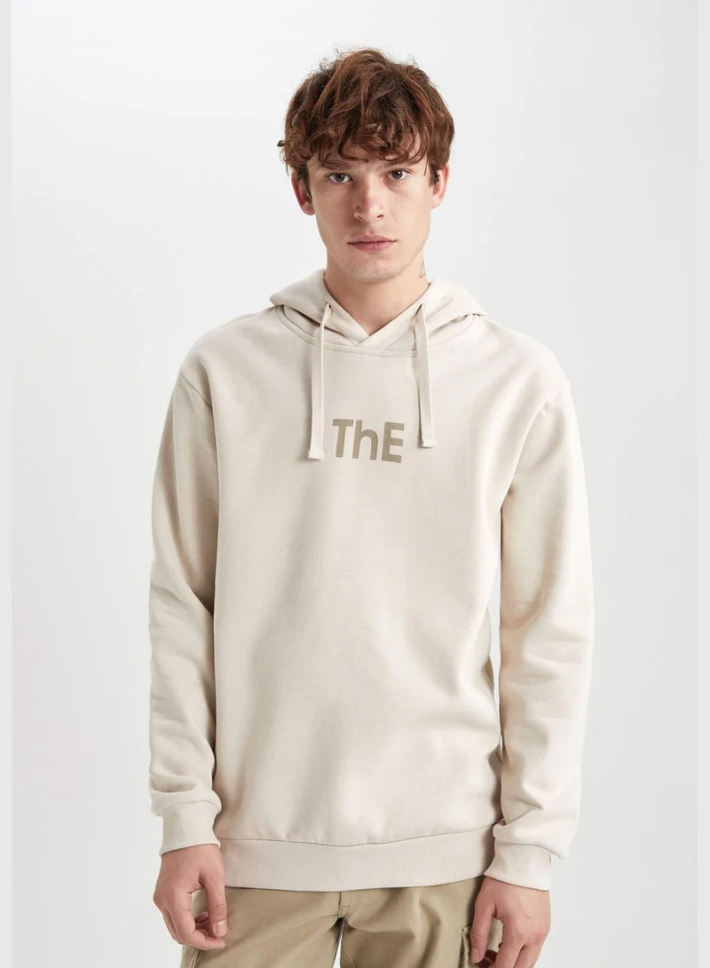ديفاكتو Man Hooded Long Sleeve Knitted Sweatshirt