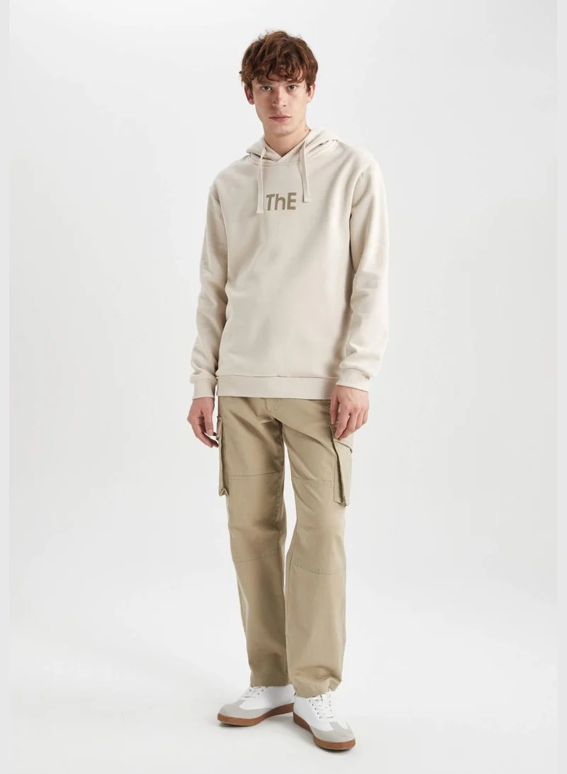 ديفاكتو Man Hooded Long Sleeve Knitted Sweatshirt