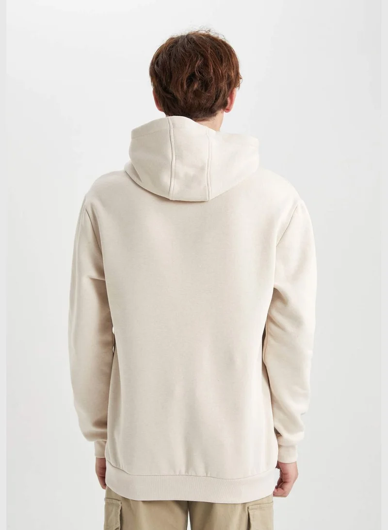 ديفاكتو Man Hooded Long Sleeve Knitted Sweatshirt