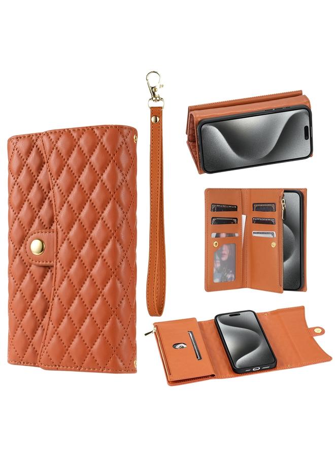 اس-توب جراب هاتف جلدي معيني الشكل بسحاب ومحفظة متعددة البطاقات لهاتف iPhone 14 Pro - Image 1