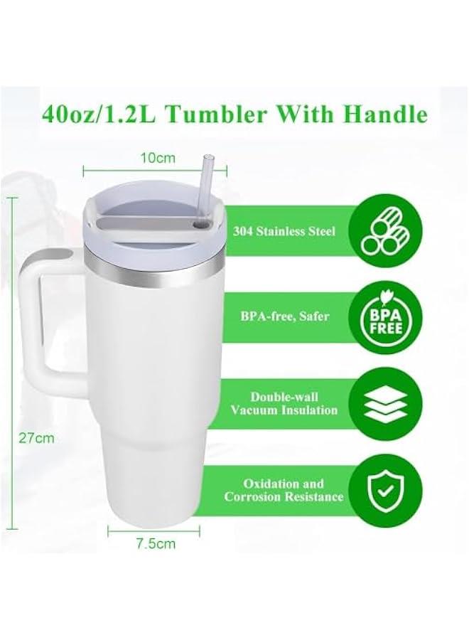 HOOKOR 40 OZ Insulated tumbler with straw, Double Vacuum Stainless Steel Water Bottle for Home, Office or Car - Iced Coffee Cup Reusable,Thermos Travel Coffee Mug,Keep Hot/Cold for Hours - Image 4