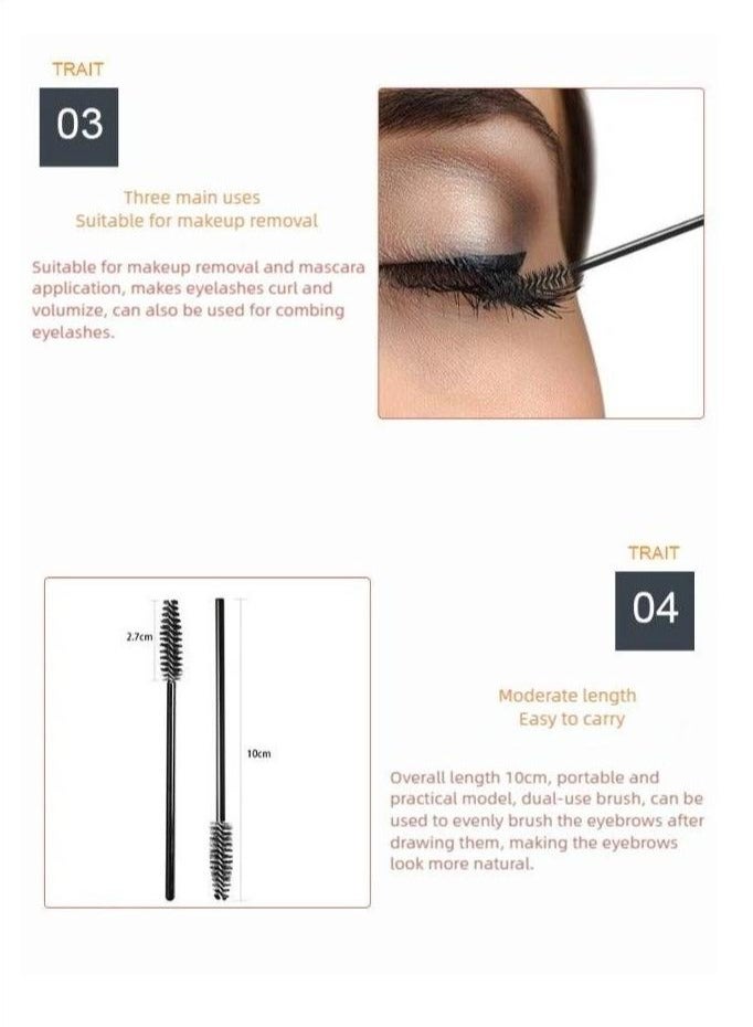 50 قطعة لمرة واحدة الرموش ماسكارا تطبيق عصا فرشاة أسود - Image 3