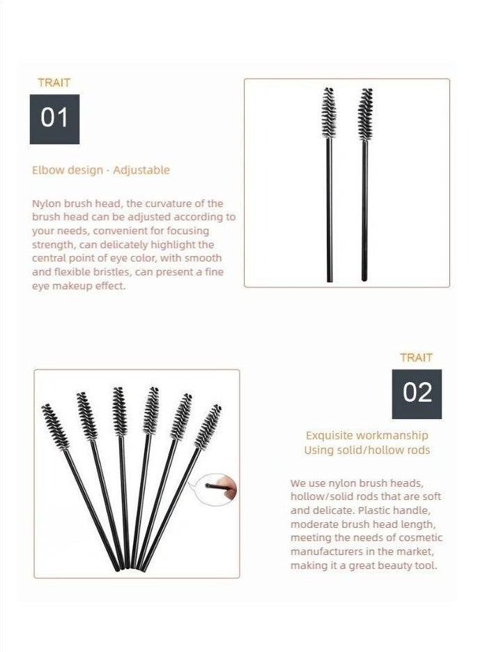 50 قطعة لمرة واحدة الرموش ماسكارا تطبيق عصا فرشاة أسود - Image 2