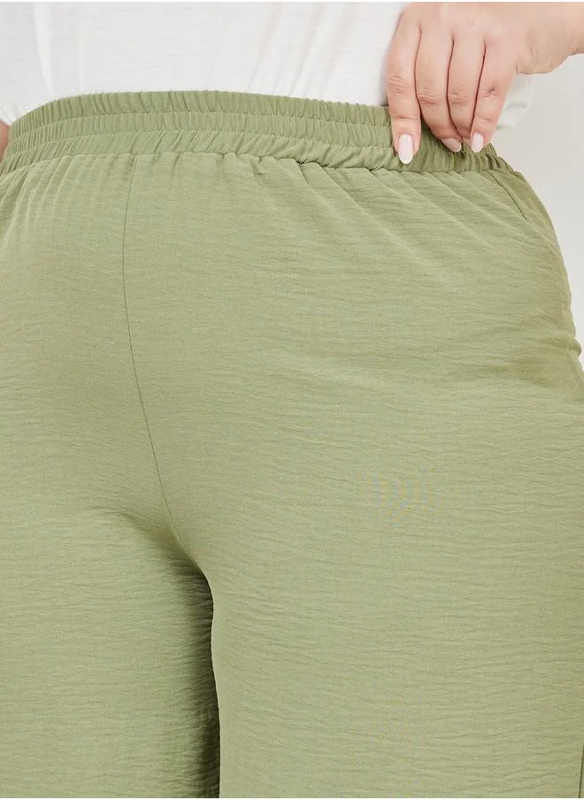 ستايلي Textured High Rise Wide Leg Pants