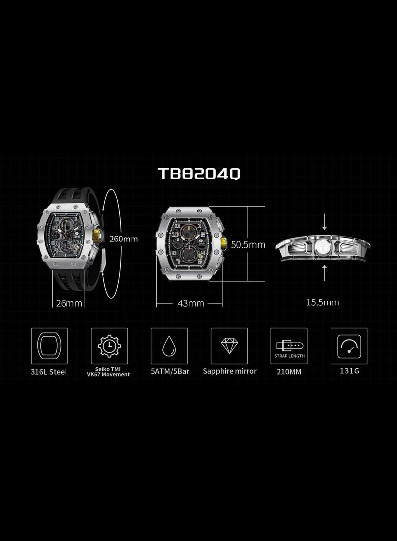TSAR BOMBA Men's Elemental Series Calendar Version Red Band Watch TB8204Q-37 - Image 5