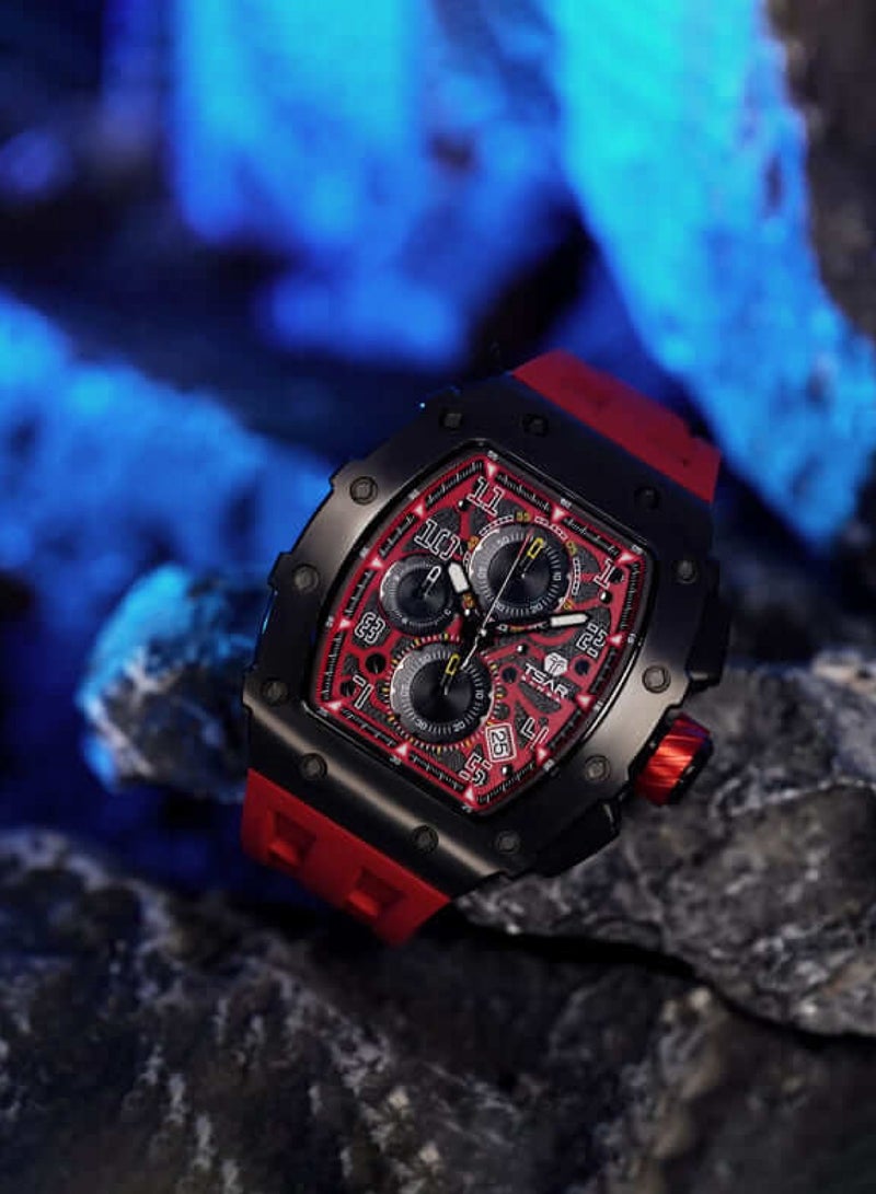 TSAR BOMBA Men's Elemental Series Calendar Version Red Band Watch TB8204Q-37 - Image 4