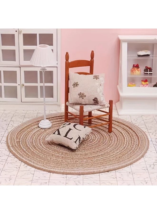 White Handwoven Turkish Miniature Rug For Dollhouse Carpet Mat - Image 1