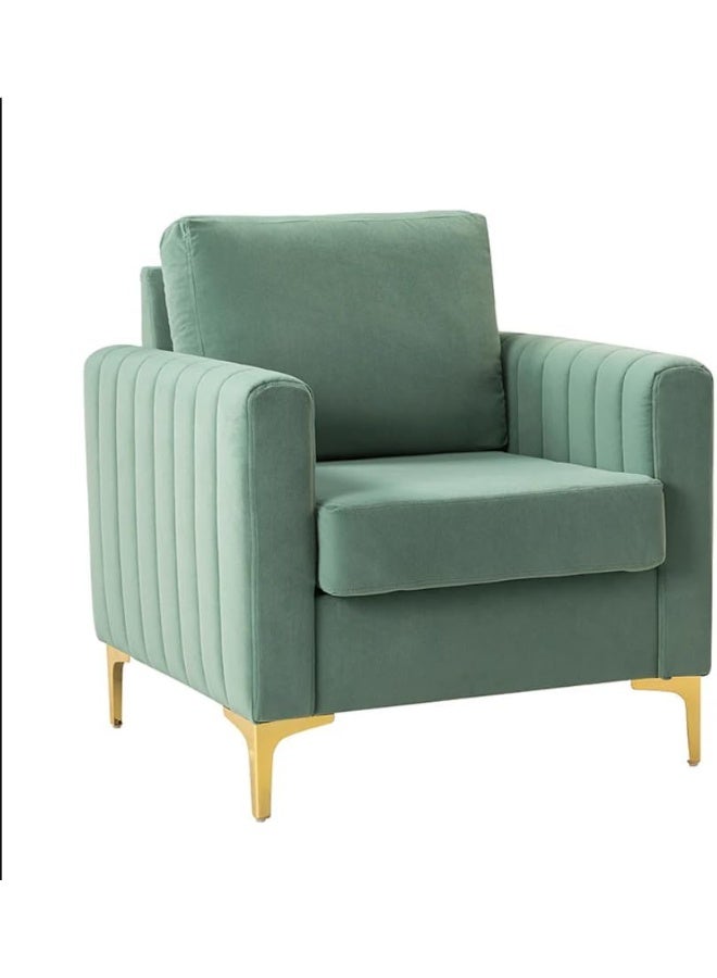 Zayn comforts كرسي بذراعين من المخمل الفاخر - قطعة جمالية لأي مساحة، تجمع بين الفخامة والراحة (أخضر مريمي) - Image 3