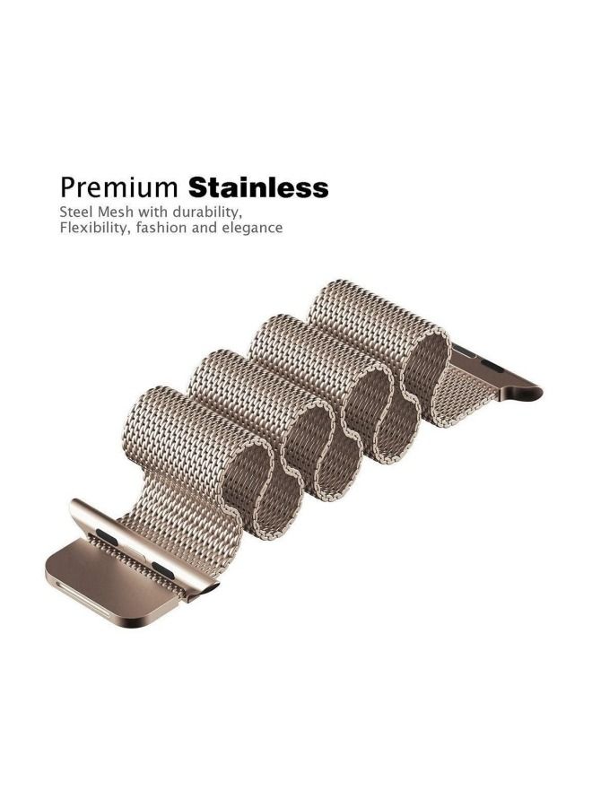 Replacement Band For Apple Watch Series 5/6/7 44/42/45mm Light Gold - Image 2