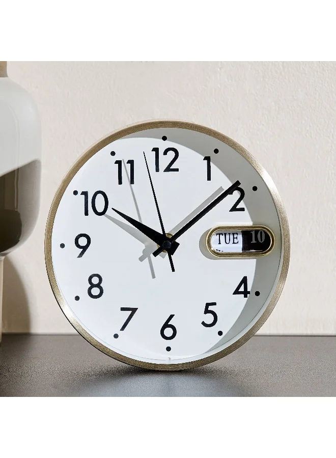 Home Box Saratoga Willa Table Clock with Calendar - 17.5x5.2x17.5 cm
