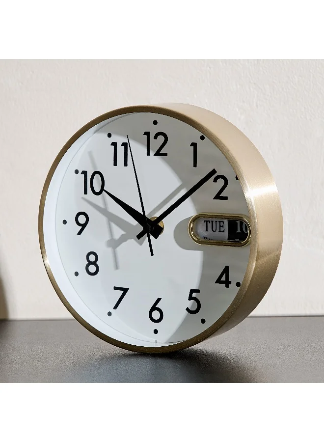 Home Box Saratoga Willa Table Clock with Calendar - 17.5x5.2x17.5 cm