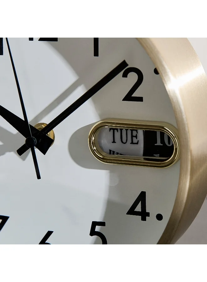 Home Box Saratoga Willa Table Clock with Calendar - 17.5x5.2x17.5 cm