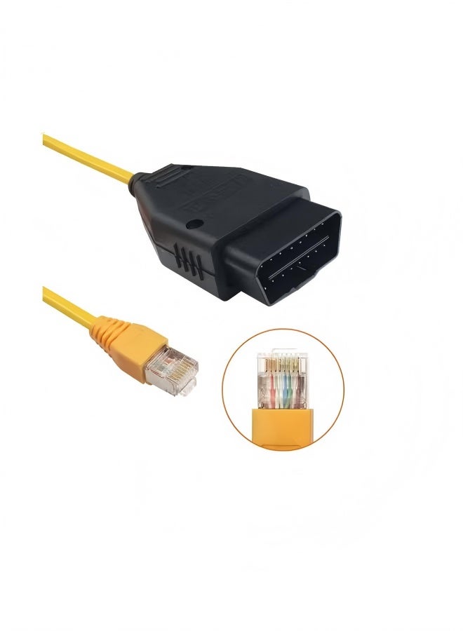 محول ENET OBD2 مع كابل إيثرنت RJ45 متوافق مع I-COM E-SYS و E-SYS ICOM لسيارات BMW، كابل ENET، برمجة وتشخيص أعطال سلسلة F مع كابل إيثرنت - Image 3