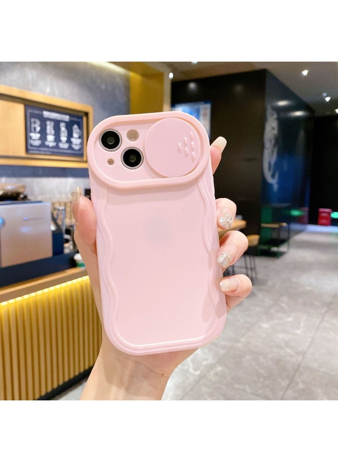 NIBEMINENT Simple Solid Color Sliding Window Protective TPU Case Cover For iPhone 16 Pro Max, Pink