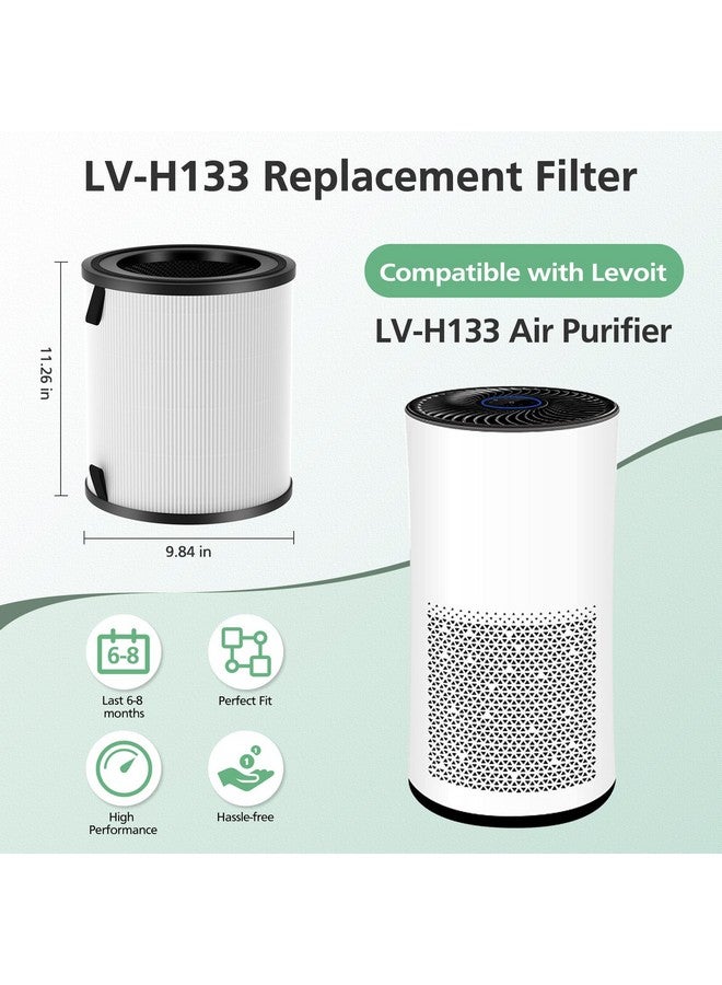 isinlive LV-H133 Replacement Filter Compatible with LEVOIT LV-H133 Air Purifier, 3-in-1 H13 True HEPA Filter, Part No. LV-H133-RF, 1 Pack  - Image 2