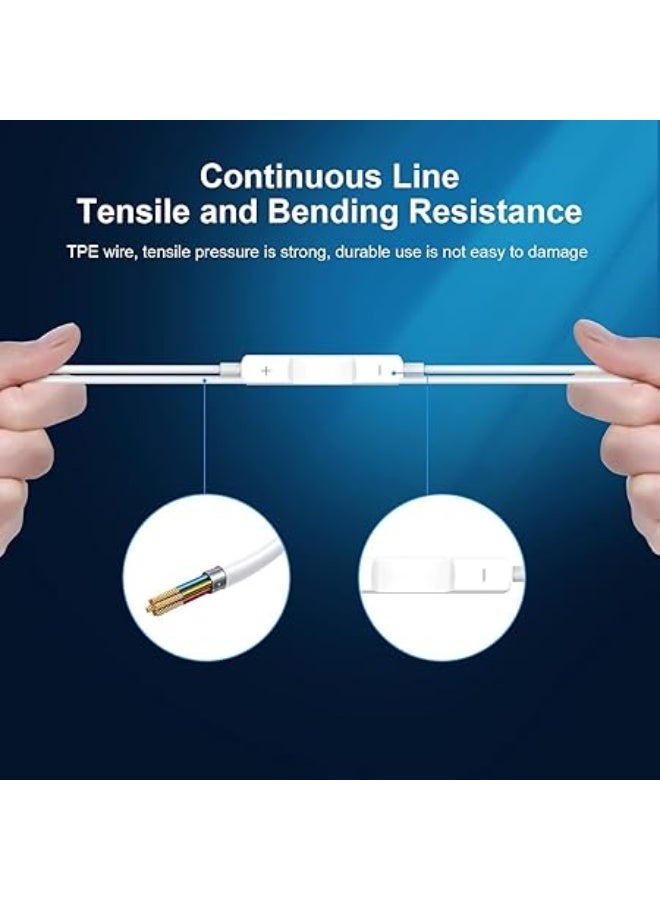 بروماس سماعات أذن iPhone، [معتمدة من MFI] سماعات أذن سلكية بصوت ستيريو مع ميكروفون وتحكم في مستوى الصوت، متوافقة مع iPhone 14/13/12/SE/11/XR/XS/X/7/7 Plus - Image 1