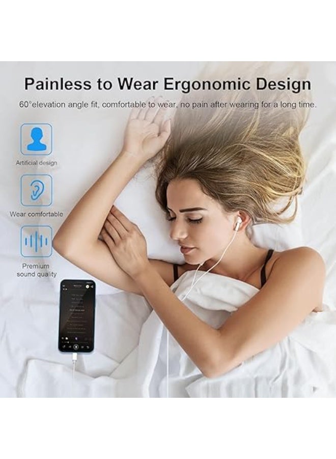 بروماس سماعات أذن iPhone، [معتمدة من MFI] سماعات أذن سلكية بصوت ستيريو مع ميكروفون وتحكم في مستوى الصوت، متوافقة مع iPhone 14/13/12/SE/11/XR/XS/X/7/7 Plus - Image 5