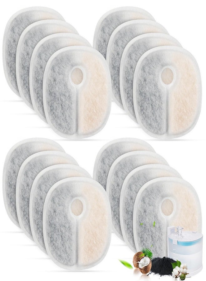 KTNAid 16 Pack Filter Replacements Compatible with Cheerble E1/E1+ Cat Fountain (2L/67oz), 1 Year Set for Pet Water Fountain - Image 1