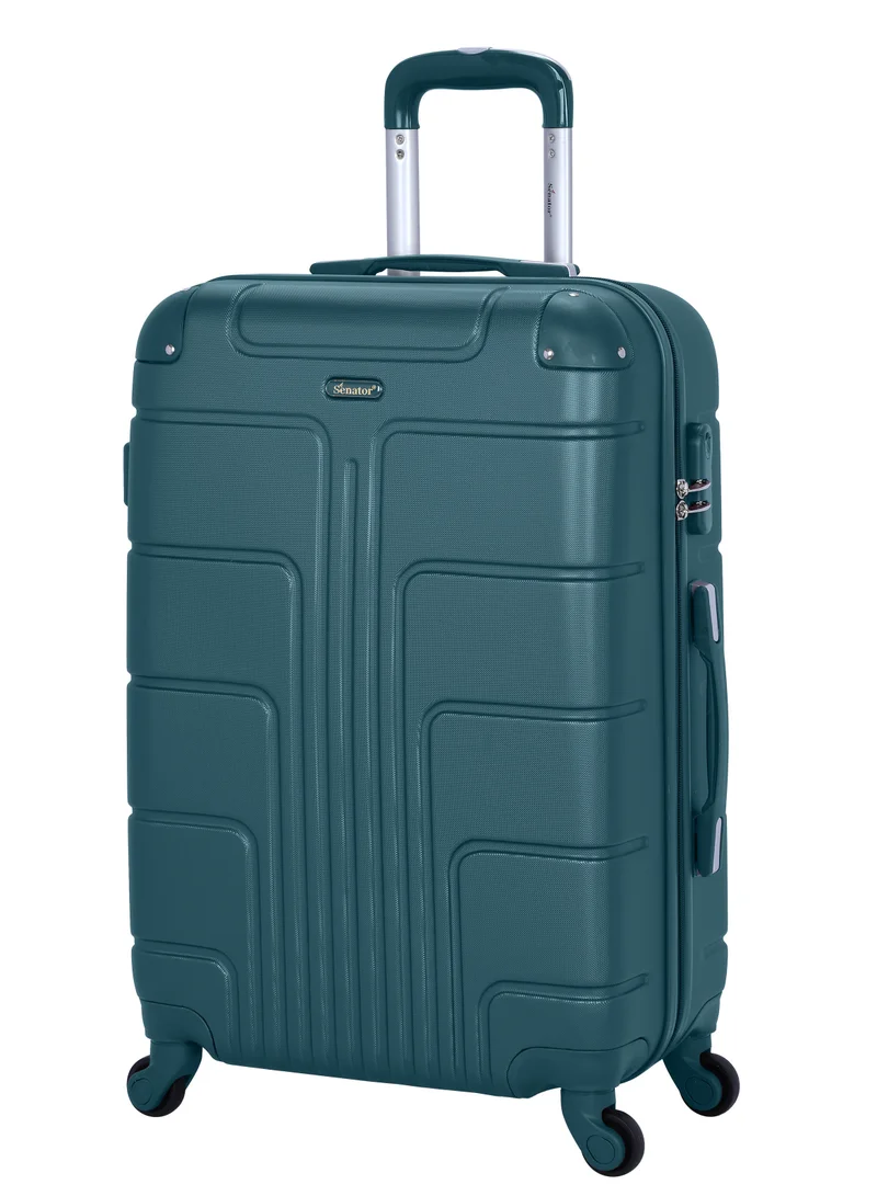 SENATOR Hard Case Travel Bag Medium Luggage Trolley ABS Lightweight Suitcase with 4 Spinner Wheels A1012 Dark Teal