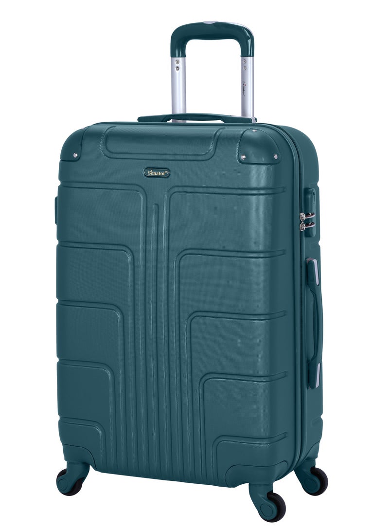SENATOR Hard Case Travel Bag Medium Luggage Trolley ABS Lightweight Suitcase with 4 Spinner Wheels A1012 Dark Teal - Image 1