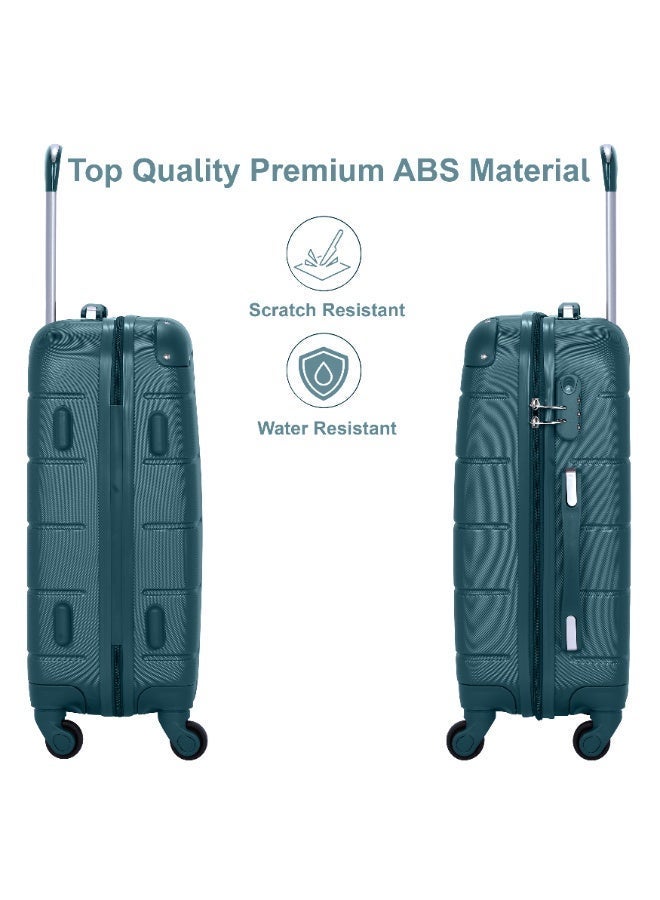 SENATOR Hard Case Travel Bag Medium Luggage Trolley ABS Lightweight Suitcase with 4 Spinner Wheels A1012 Dark Teal - Image 3