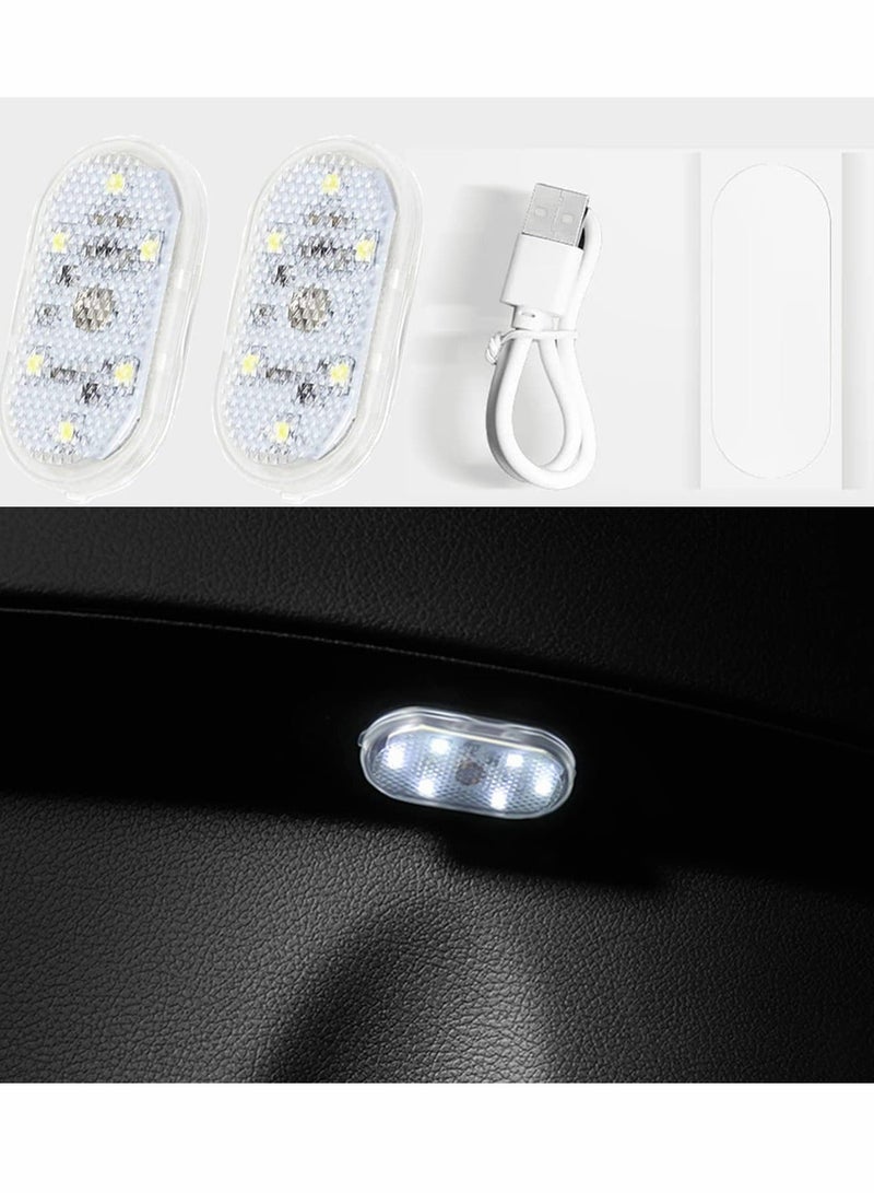 MUNTAQI Car LED Lights Interior Portable Small Incar LED Touch Lights with 6 Bright LED Lamp Beads - Image 1