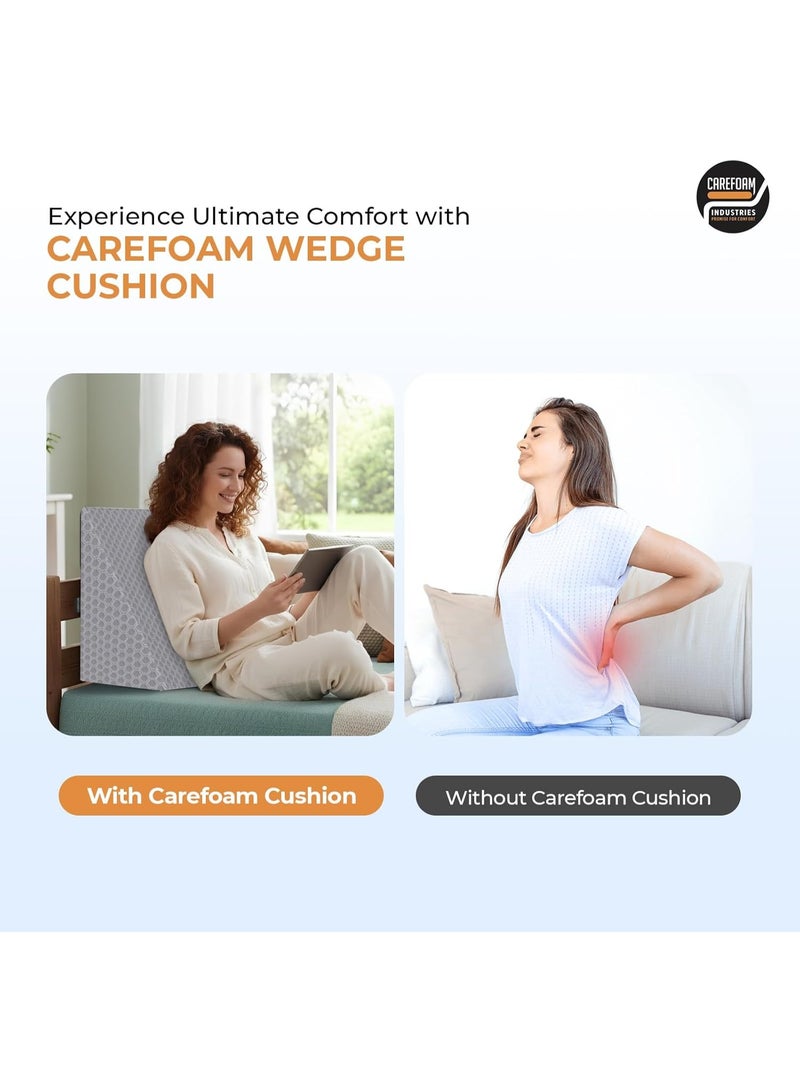 CareFoam Orthopedic Memory Foam Pillow for Comfortable Sleep, Neck & Shoulder Pain Relief with Removable Zipper Grey Jacquard Cover 20 x 13 x 4 Inch Pack of 1 - Image 5