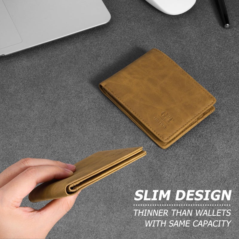 Gostwo Slim Rfid Wallet for Men Minimalist Leather ID Window Front Pocket Bifold Wallet Bussiness Card Holder Gift for Men - Image 5