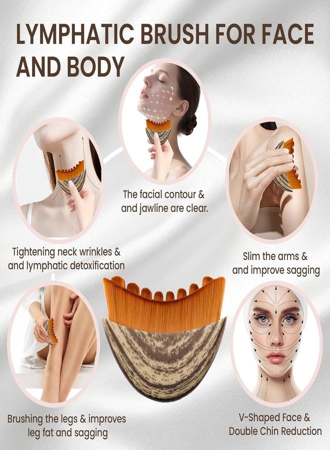 JUDEE Manual Lymphatic Drainage Face Brush - Facial Sculpting & Cleansing Massage Tool, Natural Soft Bristles, Hypoallergenic Ergonomic Face Contour & Puffiness Reduction Brush - Image 3