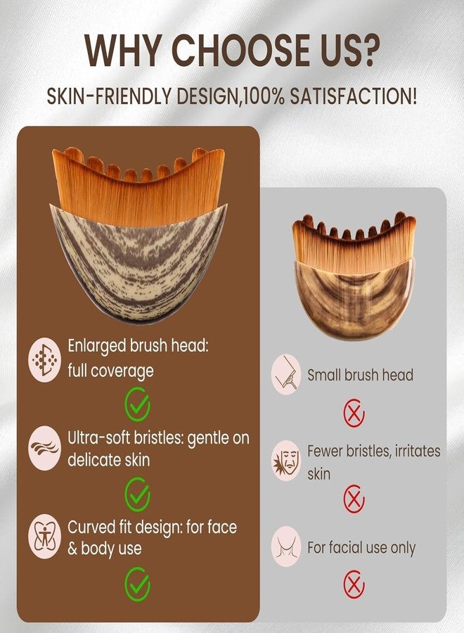 JUDEE Manual Lymphatic Drainage Face Brush - Facial Sculpting & Cleansing Massage Tool, Natural Soft Bristles, Hypoallergenic Ergonomic Face Contour & Puffiness Reduction Brush - Image 4